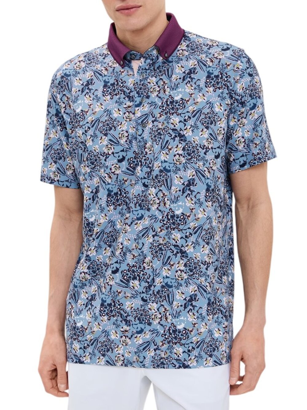 Greyson men's Desert Floral Polo Shirt size L large golf relaxed fit Bonneville